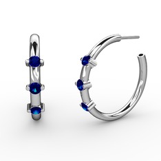 Lita Halka Küpe - Lab safir 18 ayar beyaz altın küpe #hjml7j