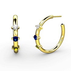 Lita Halka Küpe - Peridot, lab safir ve swarovski 8 ayar altın küpe #lp8z55