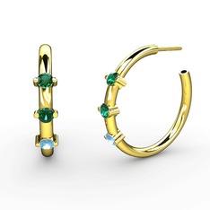 Lita Halka Küpe - Akuamarin ve yeşil kuvars 8 ayar altın küpe #moqod1