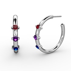 Lita Halka Küpe - Lab safir, ametist ve garnet 925 ayar gümüş küpe #mx3rs4