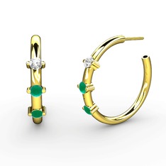 Lita Halka Küpe - Kök zümrüt ve swarovski 14 ayar altın küpe #ufbmf8