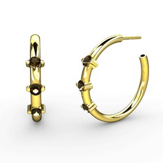 Lita Halka Küpe - Dumanlı kuvars 925 ayar altın kaplama gümüş küpe #w2kji1