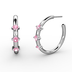 Lita Halka Küpe - Pembe kuvars 925 ayar gümüş küpe #whqtxh