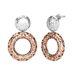 Adinkra Küpe - 8 ayar beyaz altın küpe #1rji315