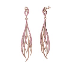 Aviana Küpe - Pembe kuvars 925 ayar rose altın kaplama gümüş küpe #437kt