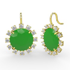 Lumi Küpe - Swarovski ve neon yeşil akrilik 925 ayar altın kaplama gümüş küpe #7au9bf