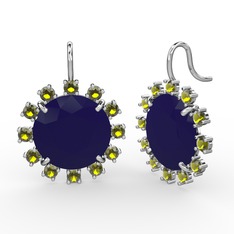 Lumi Küpe - Peridot ve lacivert akrilik 925 ayar gümüş küpe #arwiil