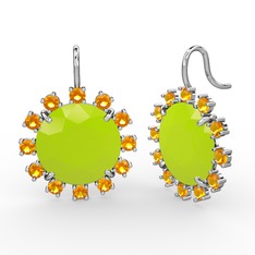 Lumi Küpe - Sitrin ve neon sarı akrilik 925 ayar gümüş küpe #ynozl9