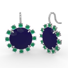 Lumi Küpe - Kök zümrüt ve lacivert akrilik 18 ayar beyaz altın küpe #zmycvw