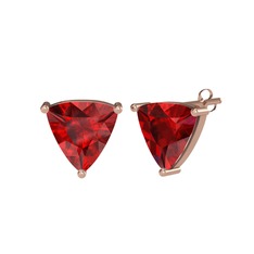 Garnet 14 ayar rose altın küpe