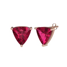 Maura Küpe - Rodolit garnet 8 ayar rose altın küpe #1mc1qqr