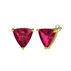Rodolit garnet 18 ayar altın küpe