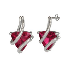 Rodolit garnet 925 ayar gümüş küpe