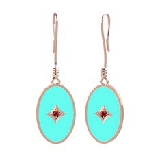 Amara Küpe - Garnet 18 ayar rose altın küpe (Turkuaz mineli) #12nxgh9