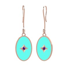 Amara Küpe - Ametist 18 ayar rose altın küpe (Turkuaz mineli) #139yod5