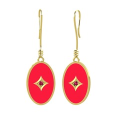 Rodolit garnet 8 ayar altın küpe (Kırmızı mineli)