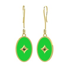 Peridot 14 ayar altın küpe (Yeşil mineli)