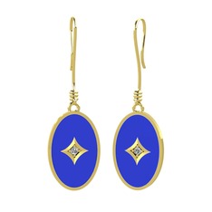 Amara Küpe - Swarovski 18 ayar altın küpe (Lacivert mineli) #1ag65sf