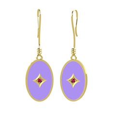 Amara Küpe - Rodolit garnet 8 ayar altın küpe (Menekşe mineli) #1b2z9bm