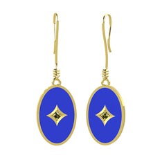 Amara Küpe - Peridot 18 ayar altın küpe (Lacivert mineli) #1iqhon1