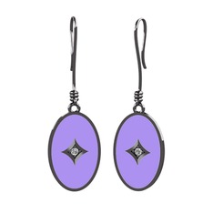 Amara Küpe - Swarovski 925 ayar siyah rodyum kaplama gümüş küpe (Menekşe mineli) #1jsxus0