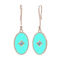 Amara Küpe - Akuamarin 14 ayar rose altın küpe (Turkuaz mineli) #1q6ui