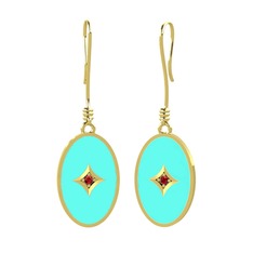 Amara Küpe - Garnet 14 ayar altın küpe (Turkuaz mineli) #1qr0z8j