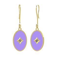 Amara Küpe - Pırlanta 18 ayar altın küpe (0.03 karat, menekşe mineli) #1tftum0