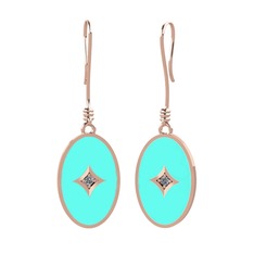 Amara Küpe - Pırlanta 18 ayar rose altın küpe (0.03 karat, turkuaz mineli) #1u47d5t