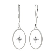 Amara Küpe - Beyaz zirkon 18 ayar beyaz altın küpe (Beyaz mineli) #1w76tg