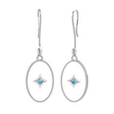 Amara Küpe - Akuamarin 18 ayar beyaz altın küpe (Beyaz mineli) #21wlsp