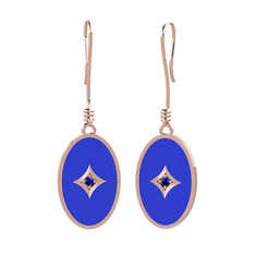 Amara Küpe - Lab safir 8 ayar rose altın küpe (Lacivert mineli) #2wvsfm