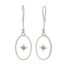 Amara Küpe - Pembe kuvars 8 ayar beyaz altın küpe (Beyaz mineli) #cohtx3