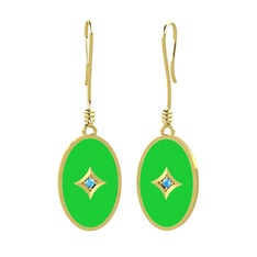 Akuamarin 8 ayar altın küpe (Yeşil mineli)