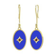 Amara Küpe - Kök yakut 925 ayar altın kaplama gümüş küpe (Lacivert mineli) #n091zt