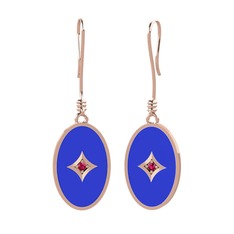 Amara Küpe - Rodolit garnet 8 ayar rose altın küpe (Lacivert mineli) #nxbmwd