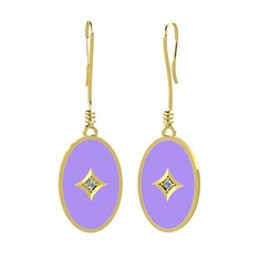 Amara Küpe - Swarovski 8 ayar altın küpe (Menekşe mineli) #o9sm2b