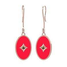 Amara Küpe - Peridot 8 ayar rose altın küpe (Kırmızı mineli) #r83x9t