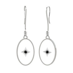 Amara Küpe - Siyah zirkon 14 ayar beyaz altın küpe (Beyaz mineli) #rngcfj