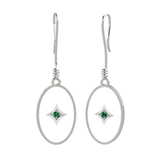 Amara Küpe - Yeşil kuvars 925 ayar gümüş küpe (Beyaz mineli) #tv725l