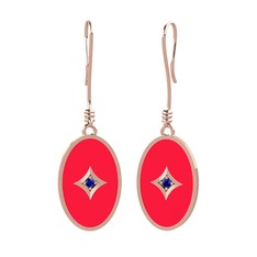 Amara Küpe - Lab safir 925 ayar rose altın kaplama gümüş küpe (Kırmızı mineli) #uckbym