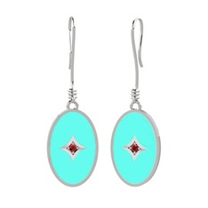 Garnet 925 ayar gümüş küpe (Turkuaz mineli)