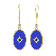 Amara Küpe - Lab safir 14 ayar altın küpe (Lacivert mineli) #ytv6sk