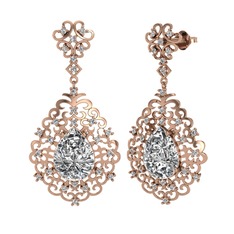 Dalila Küpe - Swarovski ve beyaz zirkon 18 ayar rose altın küpe #1acbezw