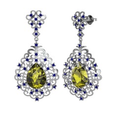 Dalila Küpe - Peridot ve lab safir 925 ayar gümüş küpe #1ozoqkg