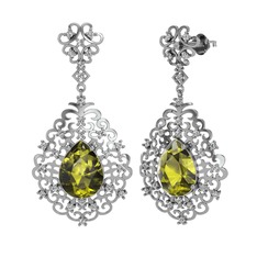 Dalila Küpe - Peridot ve swarovski 925 ayar gümüş küpe #1r3dfyj