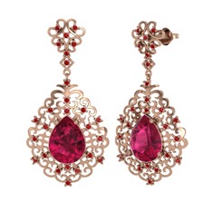 Dalila Küpe - Rodolit garnet ve garnet 925 ayar rose altın kaplama gümüş küpe #1rqxcas