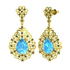 Dalila Küpe - Akuamarin ve peridot 925 ayar altın kaplama gümüş küpe #3gyf1w