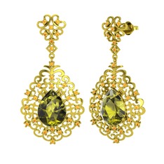 Dalila Küpe - Peridot ve sitrin 8 ayar altın küpe #o2jqii