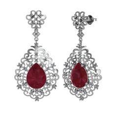 Dalila Küpe - Kök yakut ve pırlanta 18 ayar beyaz altın küpe (1.04 karat) #pj8w2v